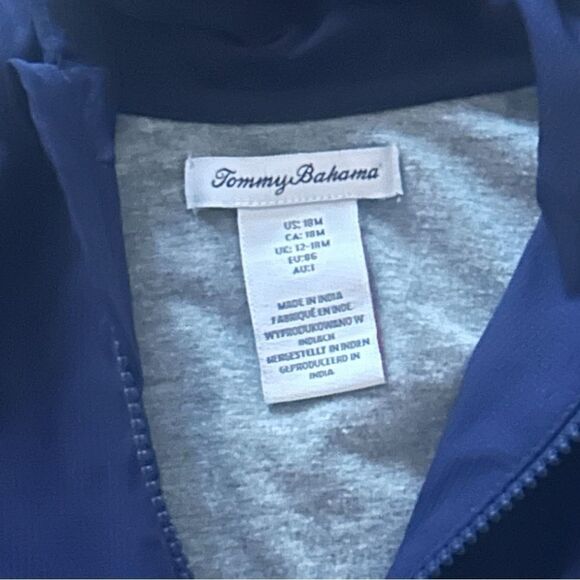 Tommy Bahama | EUC Navy Olive Hooded a Active Boys Windbreaker Jacket Size 18 Mo - Picture 4 of 4